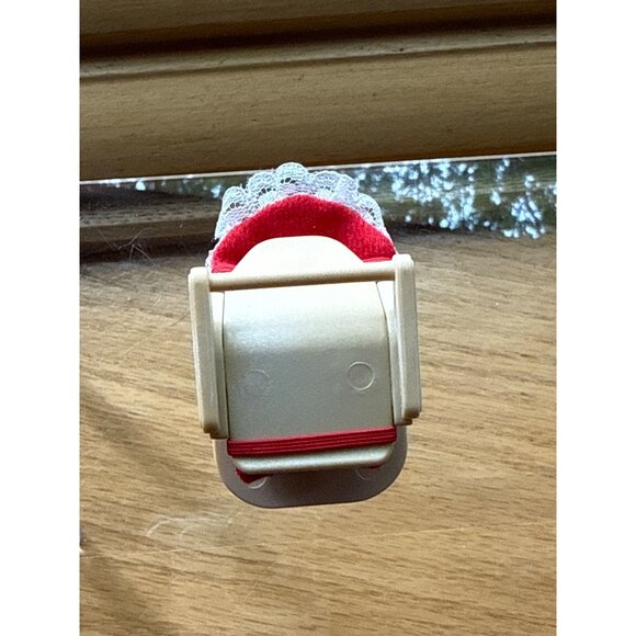 Vintage Calico Critters Sylvanian Families Doll Feeding Chair Red Polka Dot Lace - Picture 6 of 6